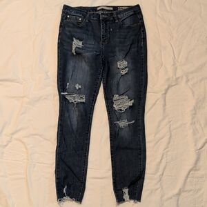 Vanessa Distressed Dark Blue Skinny Jeans